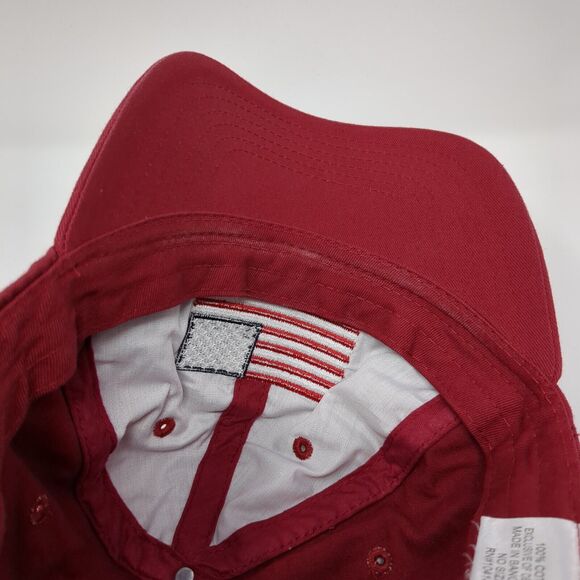 American Flag Slideback Hat Red One Size Adjustable Embroidered Patriotic Cotton - Picture 7 of 8